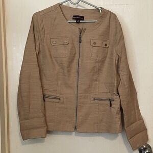 Dana Buchman Women's Blazer Jacket Size 10 in cotton/linen blend Pockets Lining